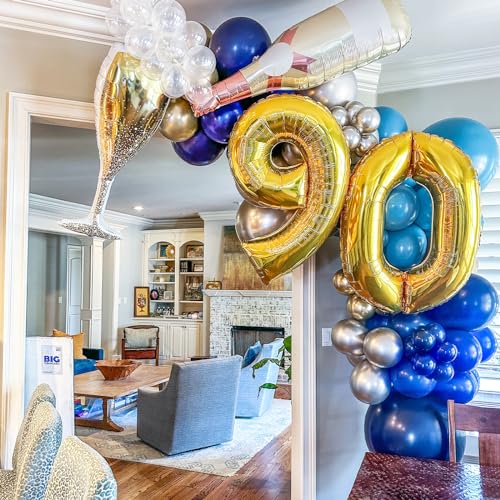 Image of Voircoloria Navy Blue Balloons, 66pack 12inch Dark Blue Latex Party Balloons for Graduation, Wedding, Birthday, Baby Shower, Gender Reveal, Anniversary Party Decorations