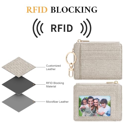 Image of Sodsay Card Case Slim Front Pocket Wallet for Women Credit Card Holder with Keychain | Slim, Front Pocket, Credit Card Holder, with Keychain