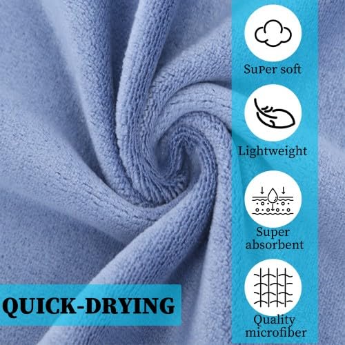 Ehuihuan Lot de 3 Serviette Sport Microfibre Serviette de Gym Sechage Rapide et Absorbant, 71 x 34,5 cm, Gym Entraînement Serviettes Sueur pour Yoga, Fitness, Camping, Voyages, Trekking – Image 4