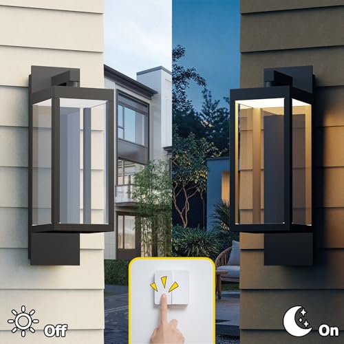 Image of Outdoor Wall Light Fixtures, Outdoor Light Fixtures Wall Mount, Wall Sconce Lighting with Led Bulbs, Anti-Rust Modern Matte Black Outside Lights for Patio Front Door Entryway Garage