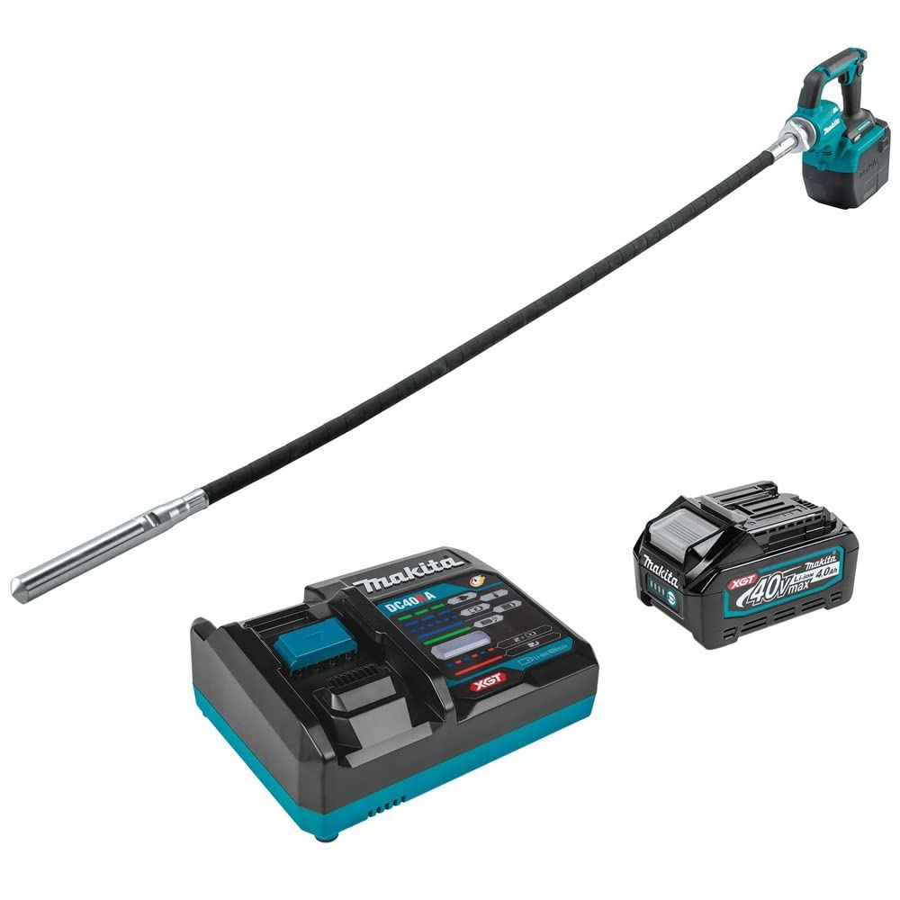 Makita GRV01M1 40V max XGT Brushless Lithium-Ion 5-1/2 ft. Cordless Concrete Vibrator Kit (4 Ah)