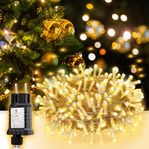SALCAR 5m 50er LED Lichterkette Weihnachten, Lichterkette Außen Strom mit 8 Modi, Timer und Memory, IP44 Wasserdicht, für Weihnachtsdeko Party Hochzeit, Transparente Kabel, Warmweiß SALCAR 5m 50er LED Lichterkette Weihnachten, Lichterkette Außen Strom mit 8 Modi, Timer und Memory, IP44 Wasserdicht, für Weihnachtsdeko Party Hochzeit, Transparente Kabel, Warmweiß