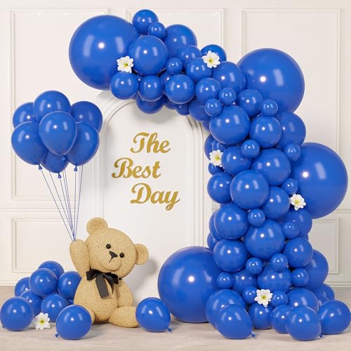 Image of 145pcs Royal Blue Balloons Different Sizes 18 12 10 5 Inch Blue Balloon Arch Kit Garland for Birthday Party Graduation Baby Shower Baseball Nautical Christmas Anniversary Party Decoration