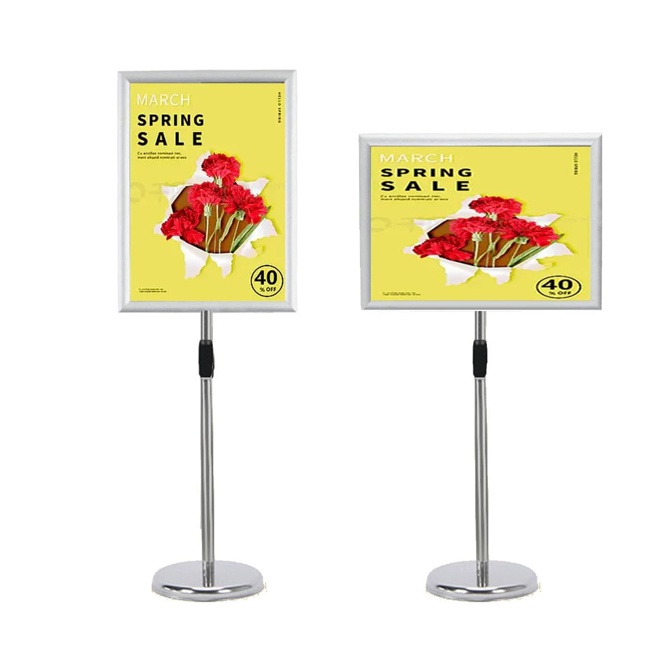 Soporte para Carteles Soporte para Carteles con Pedestal de pie Soporte para Carteles A4 Marcos de Clip A4 Soporte de señalización Ajustable Soporte para Carteles a2 Plata