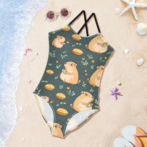 Mouse Pattern Girls One Piece Swimsuits Quick Dry Beach Swimwear Bathing Suit3