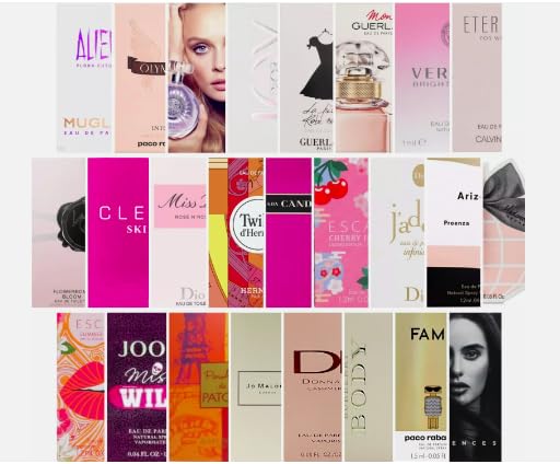 Designer Fragrance Sampler Set for Women, 12 Luxury Perfume Samples, Mixed Variety Pack
