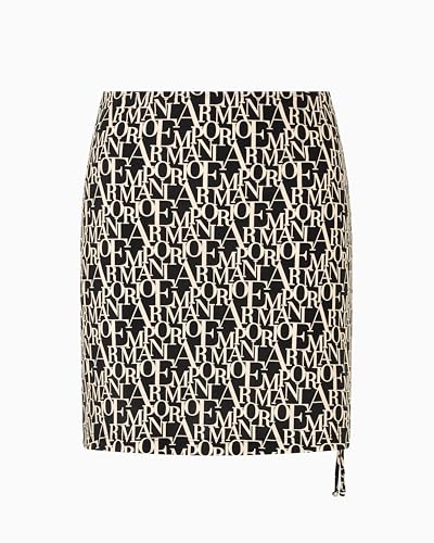 EMPORIO ARMANI Sarong Salida de baño, Black/Logo Almond, L para...