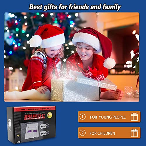 OKHAHA Super Mini Retro Game Console Classic Edition, HDMI HD, Preloaded Built in 821 Games, Plug and Play, Classic Retro Gaming Console, HDMI Output