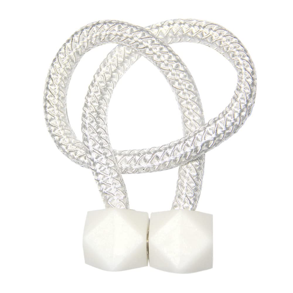 VVW&LIU 4Pcs Cube Magnetische Vorhang Clip Wohnkultur Vorhänge Halter Raffhalter Schnalle Hängende Kugel Schnalle Krawatte Zurück Vorhang Zubehör,Weiß