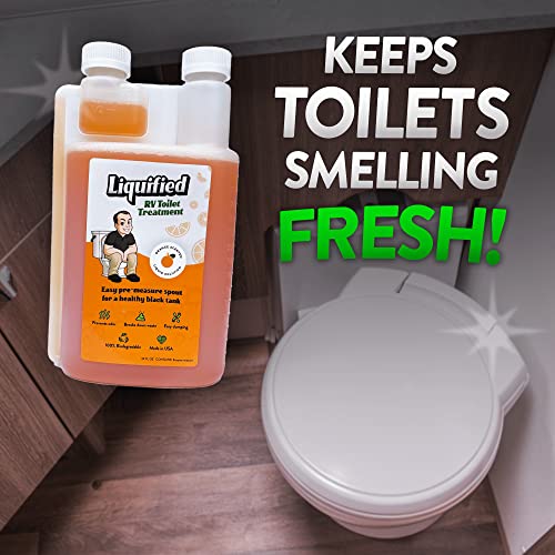Image of Liquified RV Toilet Treatment - Black Holding Tank Digester - Odor Eliminator - Orange Scent - Matts RV Reviews (Orange, 32oz) (Pack of 2)