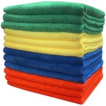 CleanAide Ultra-Absorbent 300 GSM Microfiber Towels for Auto Detailing, Home & Commercial Cleaning, Streak-Free, Lint-Free, Reusable & Machine Washable, 4 Colors for Organization,16x16 Inch, 12-Pack