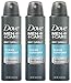 Dove Men + Care Dry Spray Antiperspirant, Clean Comfort, 3.8 Oz (Pack of 3)