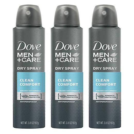 Dove Men + Care Dry Spray Antiperspirant, Clean Comfort 3.8 oz (Pack of 3)