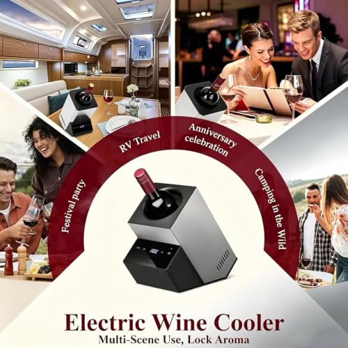 Enfriador de vino con control digital y temperatura ajustable para botellas de 3,62" 8