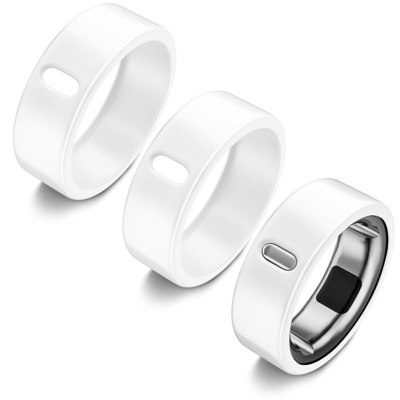 ZOOROO 3 Pack Cover Compatible with Oura Ring Gen 4/Oura Ring Gen 3 Horizon/Heritage, Support Charging with Cover on, Anti-Scratch TPU Protector for Men Women (Size 11, White*3)