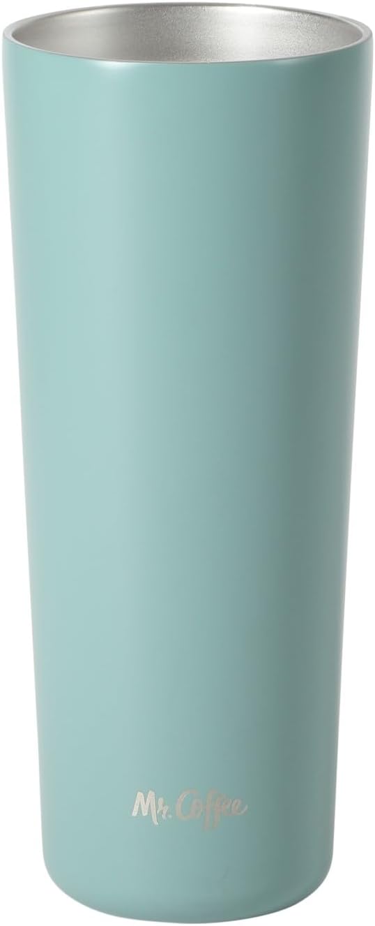 Mr. Coffee Java Quest 23 oz Double Wall Stainless Steel Tumbler with Lid & Reusable Straw, Insulated Thermal Drink Cup for Hot & Cold Beverages, Teal