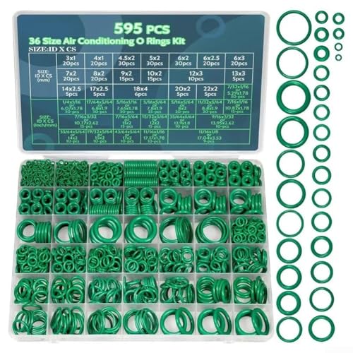 Air Conditioning O-Ring Kit, Automotive AC System Rubber Seal Rings Set With Storage Case For Various Vehicles And Air Conditioning Systems