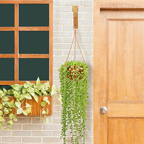 Fgsaeor Macrame Plant Hanger, Hanging Wall Planters For Indoor Plants, Wooden Hanging Basket Hooks For Outdoor Pots Wind Chime Flower Bracket Lanterns Patio Garden Decoration (2-Pack,5-Inch) #TOP4