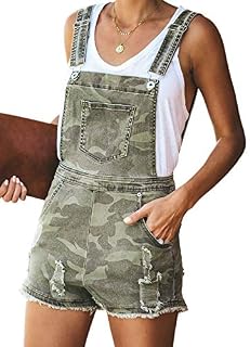 Dearlove Womens Jeans Shorts Jumpsuits Washed Ripped Denim Playsuits Dungaree with Pockets Lihgt Blue
