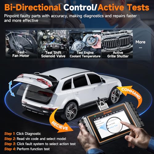 2025 FOXWELL NT716 OBD2 Scanner Bidirectional Control 9+ Resets Scan Tool ABS SRS Transmission Engine Diagnostic Code Reader WiFi Update Injector Coding/D-P-F/BMS/ABS Bleed/Oil/EPB/TPMS/SAS/Throttle