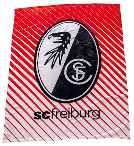SC Freiburg Fleecedecke - Verlauf - Kuscheldecke 150 x 200 cm Decke - Plus Lesezeichen Wir lieben Fußball