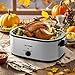 26 Quart Electric Roaster Oven with Visible & Self-Basting Lid, Large Turkey Roaster with Defrost Warm Function, Adjustable Temperature, Removable Pan Rack, Stainless Steel, Silver