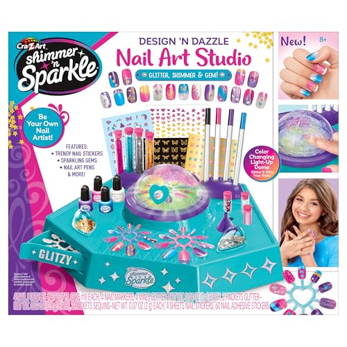 Cra-Z-Art Shimmer 'N Sparkle Design 'N Dazzle Nail Art Studio, Ultimate Nail Studio for Girls Ages 8 and Up