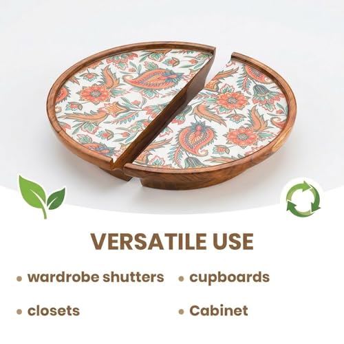 Image of Teak Wood Wooden Wardrobe Handle /Cabinet Handle /Wardrobe Door Pull Handle (6 x 3 Inch) Natural Wood Finish - Model 5031-| 3 Years Warranty |