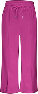 Pantalones genéricos para niña, de talle alto, pantalones casuales de color sólido para niñas, lencería de encaje, niña
