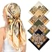 Pistha 4 Pcs Head Scarf Bandana for Women, Satin Scarf for Hair Large Square Silk Bandana Headscarf for Women and Men 35 Inch