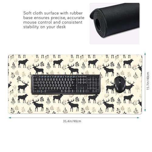 Grand tapis de souris de jeu silhouette d'élan pour clavier PC - 2