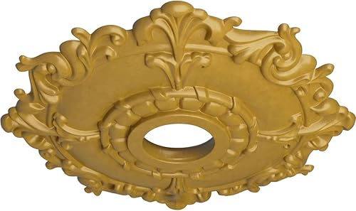 Miniatura 60 de Ekena Millwork CM18RL medallón de techo Riley de 18 in (diam. ext.) x 3 1/2 in (diam. int.) x 1 1/2 in, CM18RL