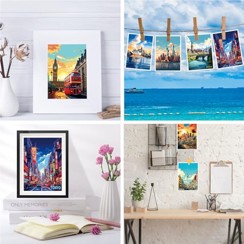 Livsgnista Vintage Travel Posters Trendy City Wall Art Collage Kit Set Of 12,Popular Cities Landscape Wall Decor Gift For Friend,Room Décor 8X11 Inch(Unframed) thumb #5
