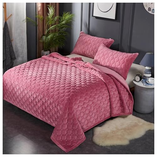 WDNIODUM Lenzuolo a Pieghe in Velluto Morbidi copriletti in Velluto, Lenzuola, Coperte Multiuso, trapunte estive con Aria condizionata, Letto Decorativo for la Camera da Letto(06,2 pillowcase48x74cm)