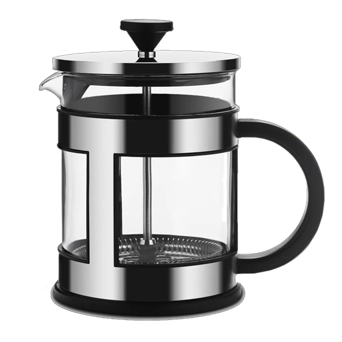 Ekspres Do Kawy Typu French Press, Izolowana Karafka Ze Szkła Borokrzemianowego Z 3-poziomowymi Demontowalnymi Filtrami, Łatwy W Czyszczeniu Filtr/Tłok Ze Stali Nierdzewnej(1000ml)