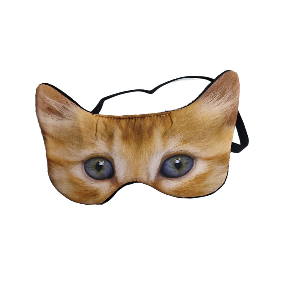 3D Cute Animal Funny Sleep Eye Mask for Men Women, Soft Plush Cat Blindfold Sleeping Mask for Plane Travel Yoga Office Snap Nap Eye Cover Eyeshade