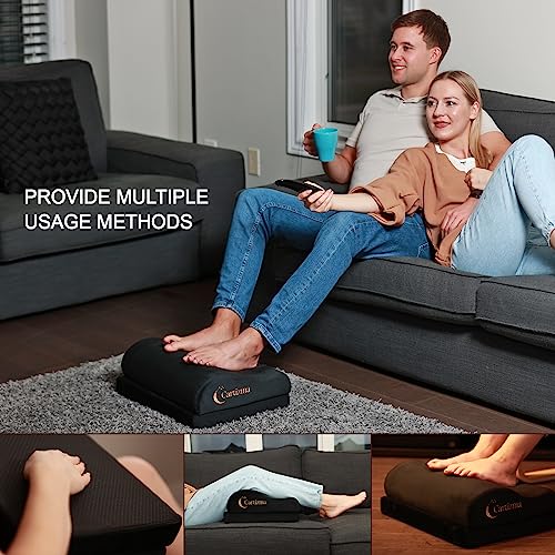 Cartizma Ergonomic Foot Rest for Under Desk at Work - Wavy Shaped for Heel Support, Memory Foam, Anti-Slip, Washable Cover - Office & Gaming Footrest, Back & Leg Pain Relief, Desk Foot Stool (black) - Image 7