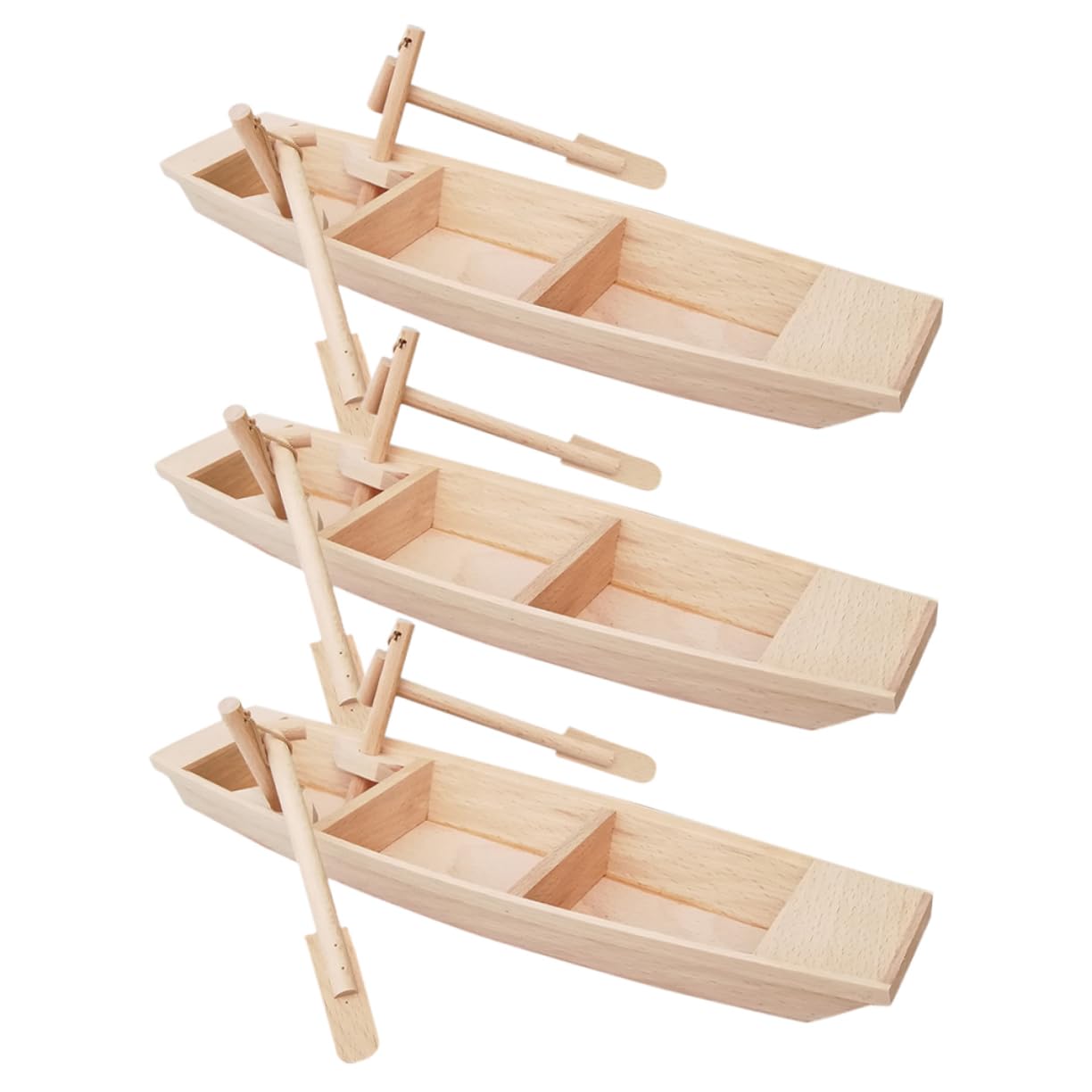 BESTonZON 3Pcs Wooden Boat Model Rustic Home Decor Figurine for Nautical Themed Decoration Crafts Boat Ornament for Living Bedroom and