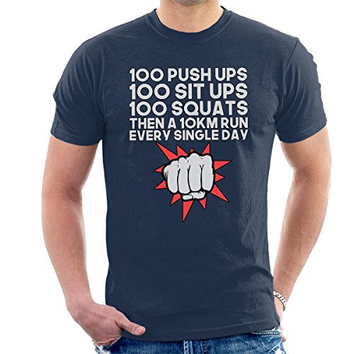 One Punch Man Daily Workout Men's T-Shirt Navy Blue