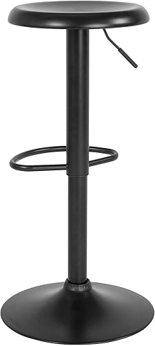 Miniatura 4 de Flash Furniture Taburete de bar retro de altura ajustable de la serie Madrid en acabado negro