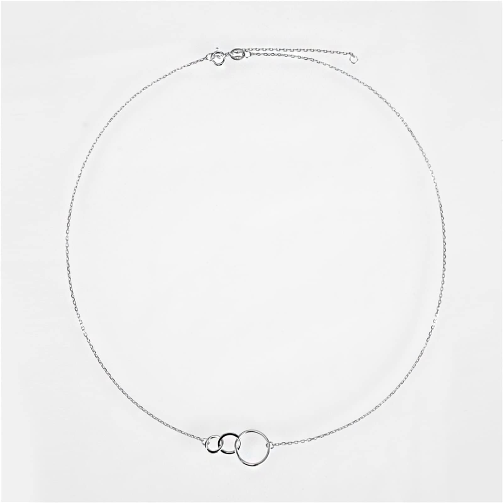 Naszyjnik 925 Srebrny Triple Circle Wisiant Naszyjnik Prosta moda naszyjnik Kobiet Biżuteria Women Wiselant (rozmiar: złoto) ()
