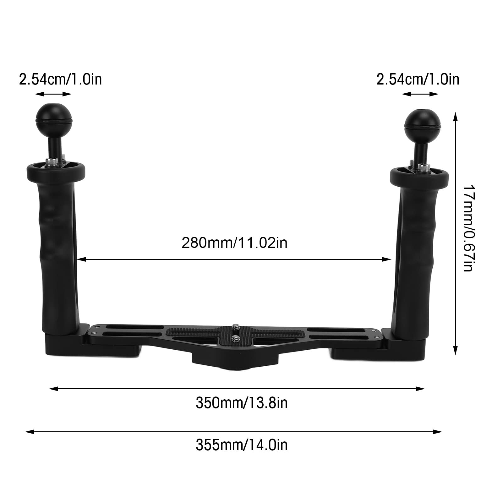 Stabilizator Tacy z Podwójnym Uchwytem, ​​powierzchnia Anodowana ze Stopu Aluminium, Odporna na korozję, Ergonomiczny Uchwyt Zmniejszający Opór Dzięki Mocowaniu Głowicy Kulowej