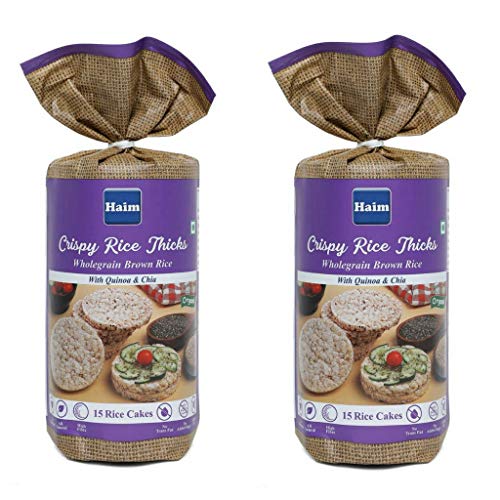 Image of HAIM Organic Wholegrain Brown Rice Cakes with Quinoa and Chia Seeds | Gluten-Free Snack | Wholegrains | Healthy Snack (Pack of 2)