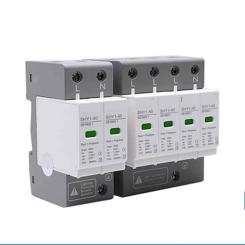 1 szt. AC SPD ochrona przeciwprzepięciowa 2P 4P 10,20 KA 20,40 KA 30K 60 KA osłona odgromowa do domu, ogranicznik niskiego napięcia, druk laserowy (2P 230 V, 10-20 KA)