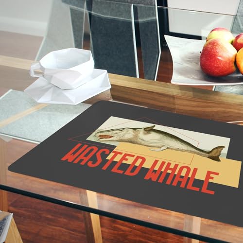 Sets de table en liège Wasted Whale noirs : napperons grand format haut de gamme - 6
