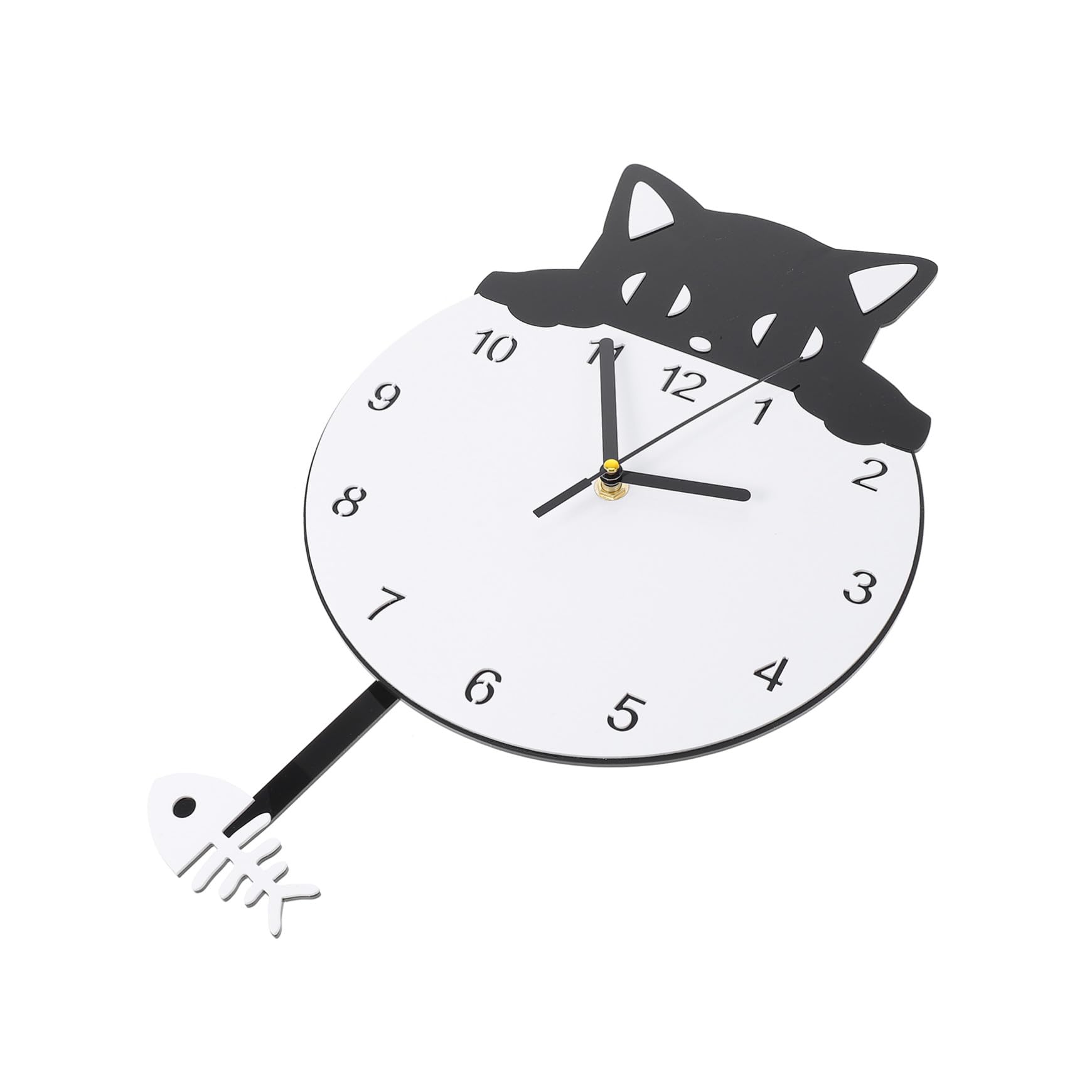 Horloge murale chat en acrylique au design moderne et finition soignée