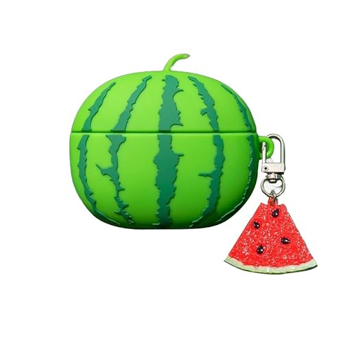 対応AirPods4用の ケース 第4世代 1個のスイカ グリーン 果物 フルーツ 可愛い面白い 耐衝撃 カバー 落下防止 着脱簡単 保護 対応エアーポッズ4用の おしゃれ 人気 誕生日 シリコン
