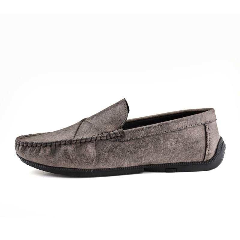 Mens Loafers Shoe Vegan Leather Solid Color Driving Style Loafer Stitching Details Flexible Slip Resistant Flat Heel Outdoor Slip-ons2