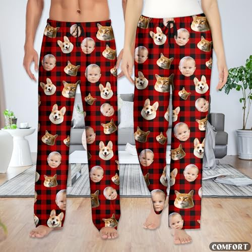 Personalized Pajama Pants Design Funny Gifts For Men Women Custom Make Pj Bottoms Sleepwear With Face Photo3