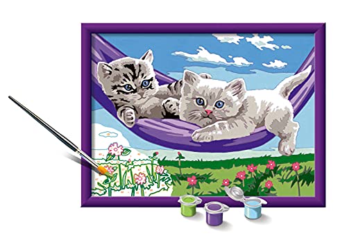 Ravensburger – Numéro d’Art Moyen Format – Chatons dans Le hamac – Loisir créatif – Kit de Peinture par numéros – Activité détente et créative – Dès – 28679 – Version française - vue 3